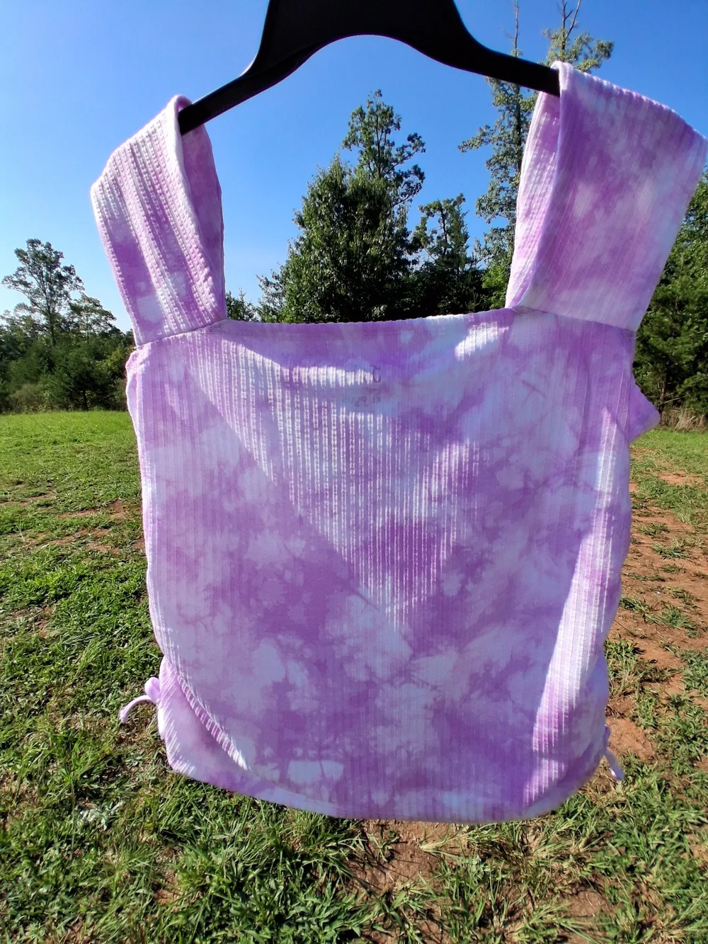 Justice Lavender Tie-Dye Ribbed Square Neck Tank NWOT Girl's XL Plus